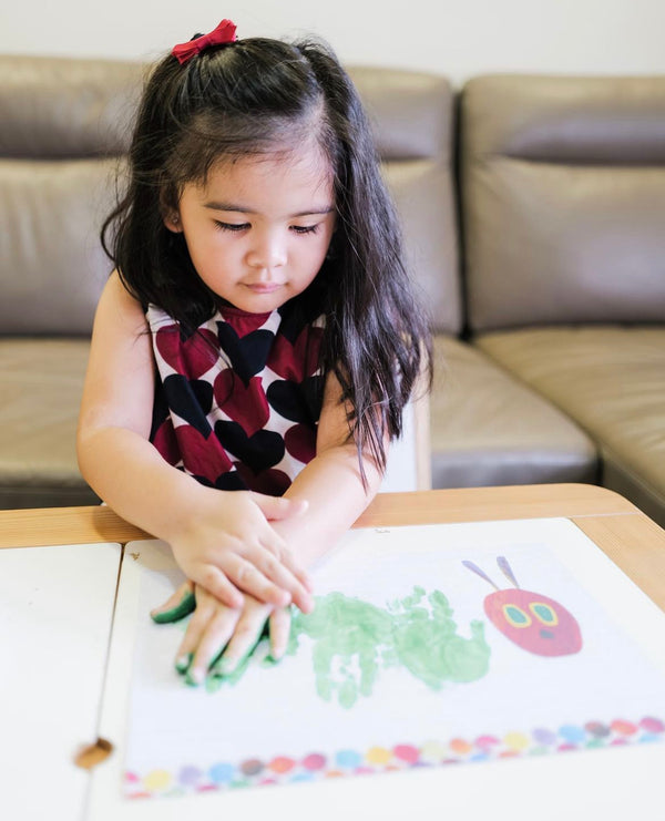 The Hungry Caterpillar / Handprint Footprint DIY Art Craft / Kids Toddler Baby Keepsake / First Birthday Party Card / Print it Off 0127