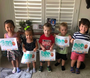 The Hungry Caterpillar / Handprint Footprint DIY Art Craft / Kids Toddler Baby Keepsake / First Birthday Party Card / Print it Off 0127