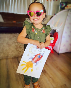 Love You to the Moon and Back / Handprint Art / Rocket Stars / Kids Baby Toddler / Nursery Decor Sign / DIY Memory Keepsake Craft Print 0313