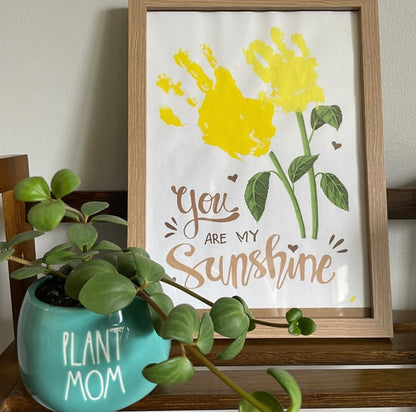 You Are My Sunshine Handprint Craft Art / Sun Flower 2 Hands / Baby Toddler Child / Decor Nursery Activity Gift Diy Card / PRINT IT OFF 0461