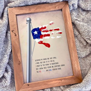 Flag Poem / Handprint Art / 4th of July Independence Day / USA America American / Child Kids Baby Toddler / Keepsake Craft Art Print 0251