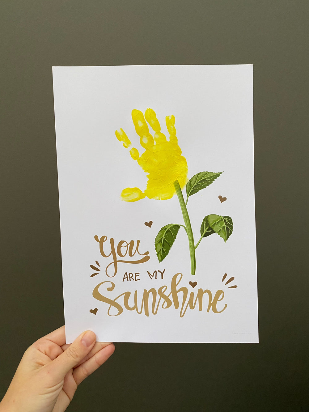 You Are My Sunshine Handprint Craft Art / Sun Flower / Mom Mum / Kids Baby Toddler Child / Activity Gift Diy Card Print / PRINT IT OFF 0460