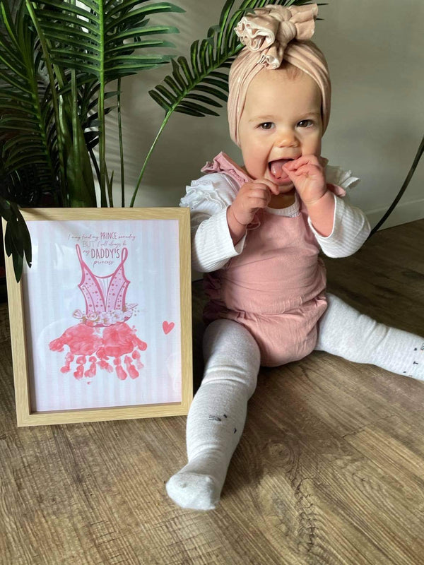 Daddy's Princess Dress / Hand Handprint Art / Father's Day Birthday Dad Daddy / Kids Baby Toddler / Keepsake Gift Craft DIY Card Print 0241