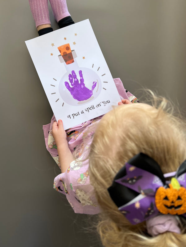 I Put a Spell On You Witch Footprint Handprint Foot Hand Halloween Art Craft / Kids Toddler Baby DIY Memory Activity / Print It Off