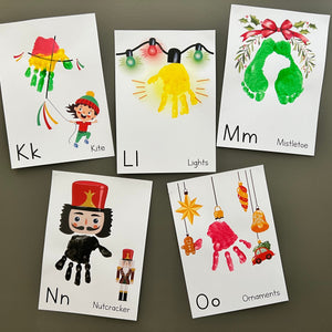A-Z ABC Christmas Alphabet Handprint Footprint Craft Art Book / Baby Toddler Child / Xmas Keepsake Holiday Activity / Print It Off