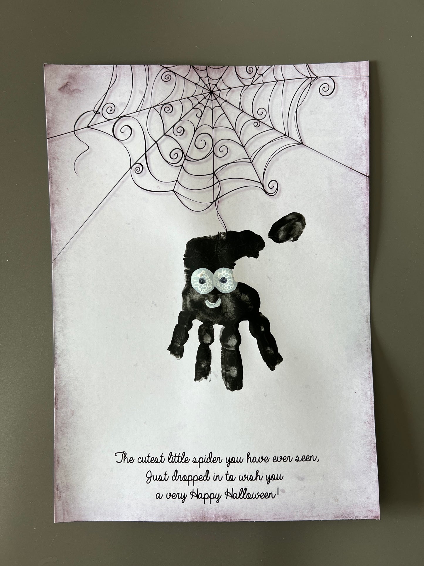 Halloween Spider Hand Handprint Footprint Art Craft / Kids Toddler Baby Card Gift Memory Activity Decoration Keepsake / Print It Off 0618