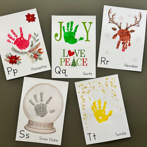 A-Z ABC Christmas Alphabet Handprint Footprint Craft Art Book / Baby Toddler Child / Xmas Keepsake Holiday Activity / Print It Off