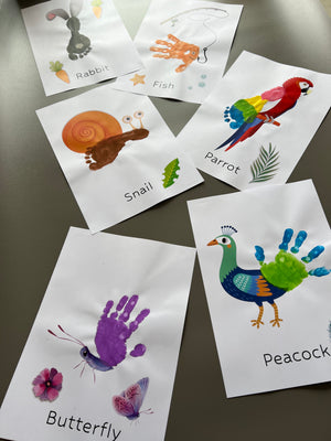 Animal Book Handprint Footprint Craft Art / Baby Toddler Child / Teacher Classroom Nursery Wall Decor Activity Card / Print It Off 0779