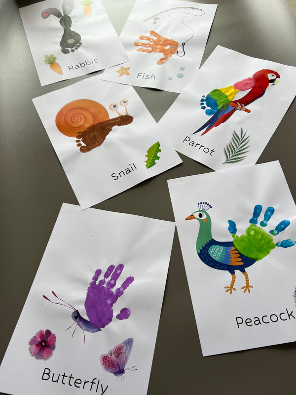 Animal Book Handprint Footprint Craft Art / Baby Toddler Child / Teacher Classroom Nursery Wall Decor Activity Card / Print It Off 0779