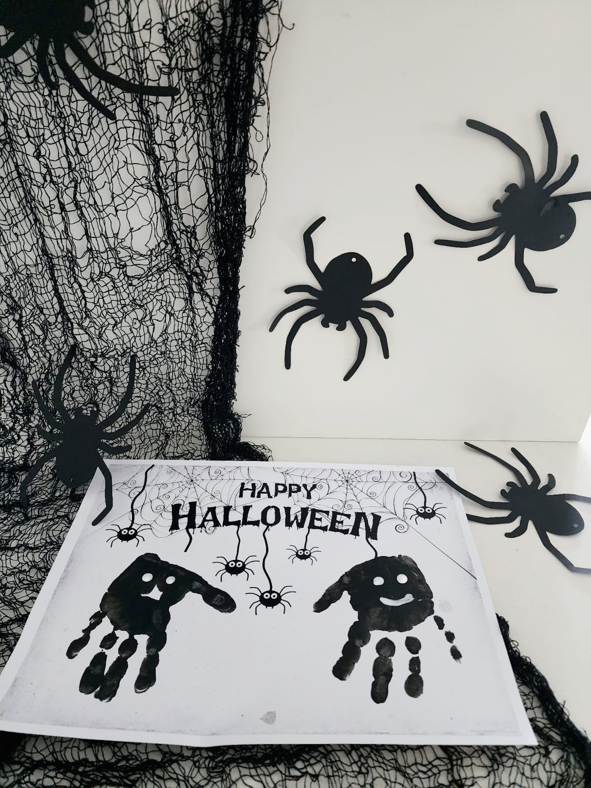 Halloween Spider Handprint Hand Art Craft / Kids Toddler Baby Card DIY Memory Activity Decoration Keepsake Printable / Print It Off 0761