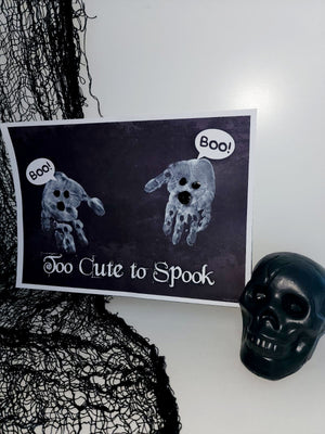 Too Cute to Spook Ghost Footprint Handprint Foot Hand Halloween Art Craft / Kids Toddler Baby DIY Memory Activity / Print It Off 0791