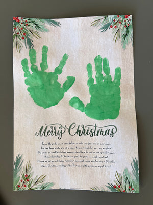 Christmas Gift Poem - Handprint Art Craft Printable Keepsake Gift Template - PRINT IT OFF 0361