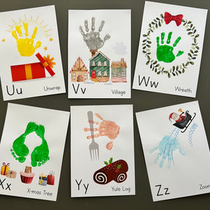 A-Z ABC Christmas Alphabet Handprint Footprint Craft Art Book / Baby Toddler Child / Xmas Keepsake Holiday Activity / Print It Off