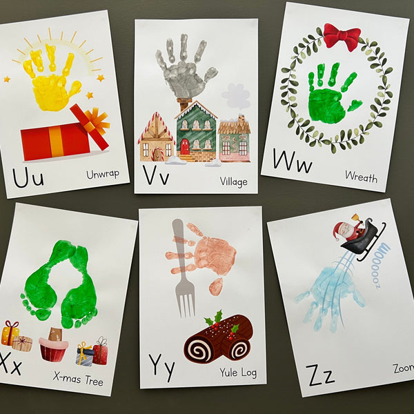 A-Z ABC Christmas Alphabet Handprint Footprint Craft Art Book / Baby Toddler Child / Xmas Keepsake Holiday Activity / Print It Off