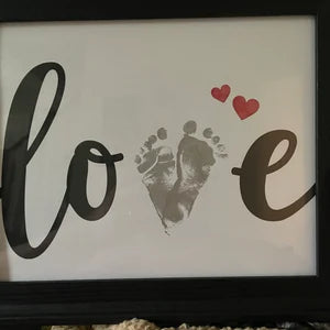 LOVE / Handprint Footprint Art Craft / Heart Love Valentine's Day / DIY Baby Kids Card / Decor Nursery Memory Keepsake / Print It Off 0388