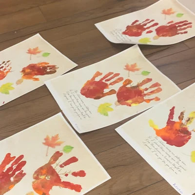 Autumn Poem / Handprint Art / Leaves Leafs Season / Thanksgiving / Kids Baby Toddler / Keepsake Gift Craft Art Print DIY 0275