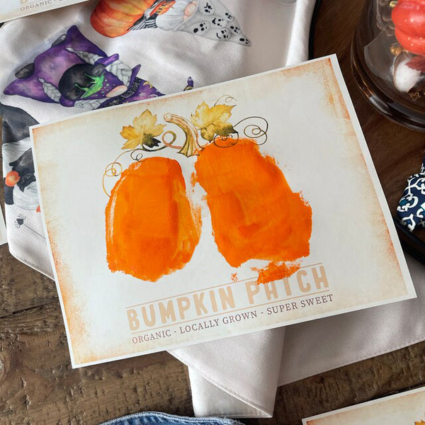 Bumpkin Patch / Pumpkin Bumkin / Baby Toddler Bum Bottom Print / First Halloween Sign / Art Craft Print Memory Keepsake Decor 0326