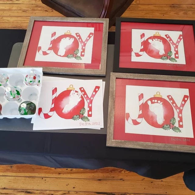 Joy / Christmas Xmas Handprint Art Craft / Baby Kids Toddler Hands Hand  / First Xmas Craft Keepsake Memory Print Card 0349