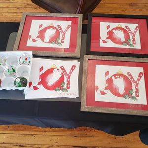 Joy Christmas Handprint Footprint Art