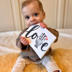 LOVE / Handprint Footprint Art Craft / Heart Love Valentine's Day / DIY Baby Kids Card / Decor Nursery Memory Keepsake / Print It Off 0388