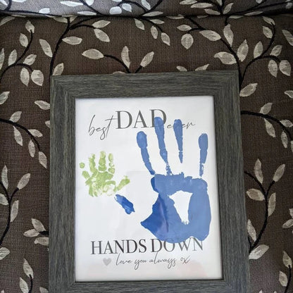 Handprint Art Craft / Best Dad Hands Down / Father's Day Daddy / Kids Baby Toddler Keepsake Memory Craft DIY Card / Print Card 0287