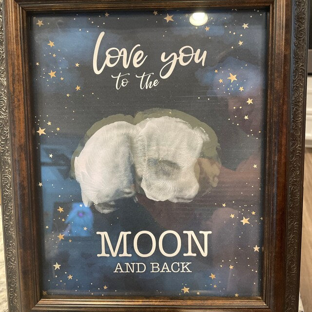 love you to the moon and back baby bottom print