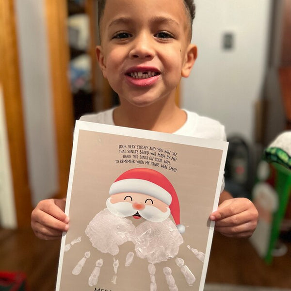 Santa Beard Poem Christmas - Handprint Art Craft Printable Keepsake Gift Template - PRINT IT OFF 0626