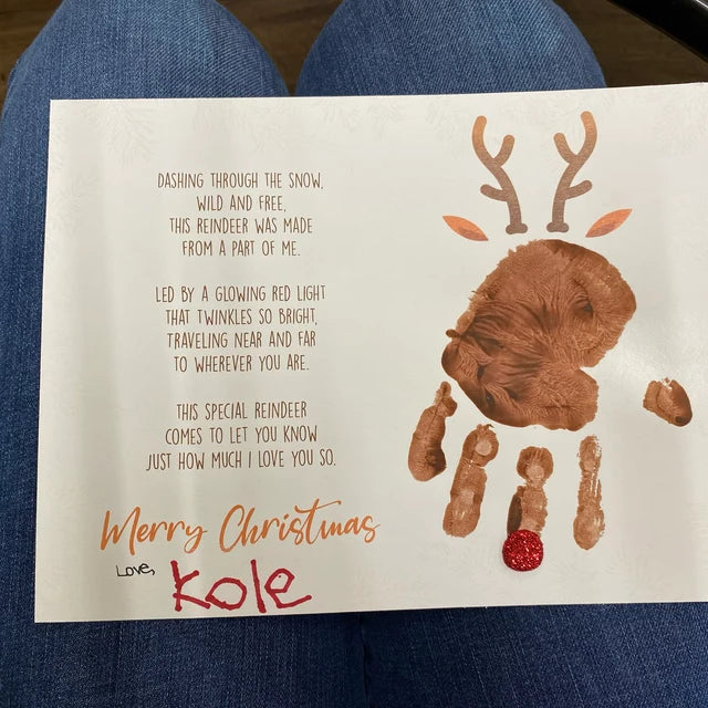 Reindeer Christmas Poem Handprint Footprint / Xmas Art Craft Baby Toddler Hand Foot / DIY Keepsake Memory Gift Card Print It Off 0648
