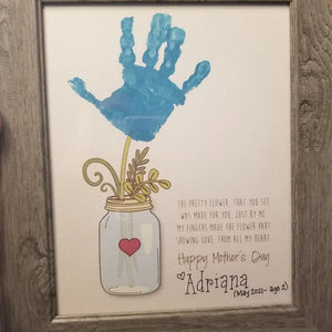 Handprint Art / Flower Jar / Keepsake Craft / Happy Mother's Day / Mom Mum Grandma Nana / Baby Toddler Gift Craft DIY / Download Print 0069