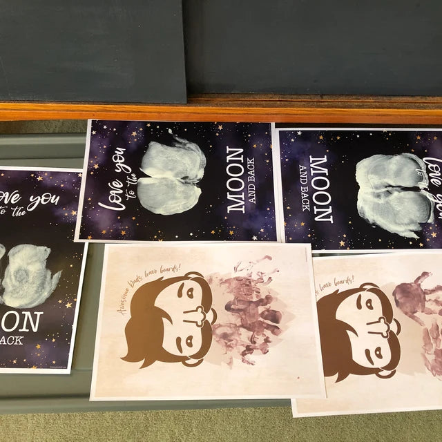 Awesome Dads Have Beards / Hand Handprint Art Craft / Father's Day Birthday Dad / Kids Baby Toddler / Keepsake Gift DIY Card Print 0234