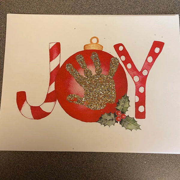 Joy Christmas Handprint Footprint Art