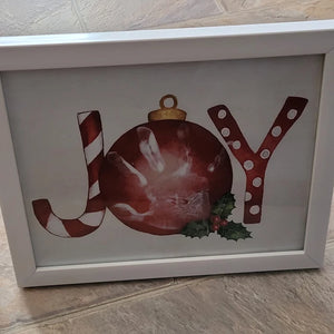 Joy Christmas Handprint Footprint Art