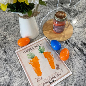Farm Sign Carrot Patch Easter / Footprint Feet Art Craft / Kids Baby Toddler / Activity Keepsake Gift Card Decor Sign / PRINT IT OFF 0417