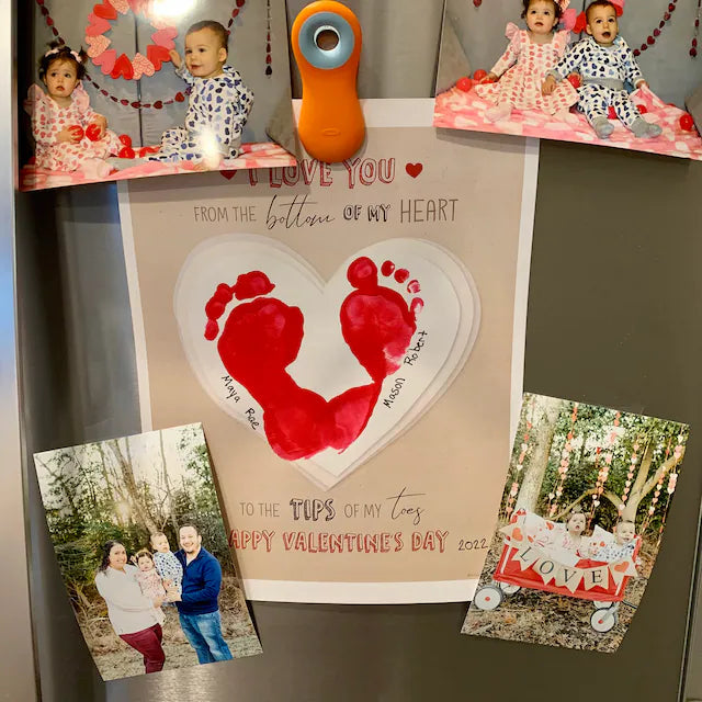 Bottom of my Heart - Tips of my Toes / Happy Valentine's Day / Footprint Heart Love / Handprint DIY Craft Art Baby Kids / Print It Off 0151