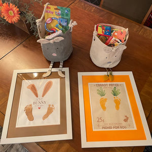 Farm Sign Carrot Patch Easter / Footprint Feet Art Craft / Kids Baby Toddler / Activity Keepsake Gift Card Decor Sign / PRINT IT OFF 0417