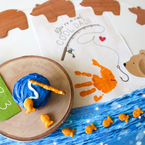 You're a Reel Cool Dad / Fish Hand Handprint Art / Father's Day Birthday Dad Daddy / Kids Baby Toddler / Keepsake Craft DIY Card Print 0230