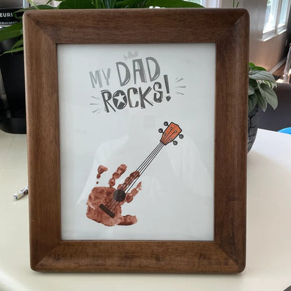 Handprint Art Craft / My Dad Rocks / Father's Day Birthday / Kids Baby Toddler / Keepsake Memory Craft DIY Card / Print Card 0328