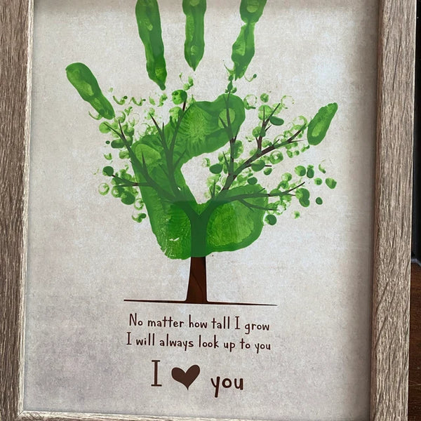 Handprint Art Craft Tree Hands / No Matter how tall I grow / I Love You / Kids Baby Toddler Keepsake Memory / DIY Print Card Gift 0057