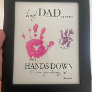 Handprint Art Craft / Best Dad Hands Down / Father's Day Daddy / Kids Baby Toddler Keepsake Memory Craft DIY Card / Print Card 0287