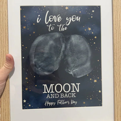 Love You To The Moon & Back / Bottom Print / Father's Day / Handprint Art Craft / Kids Newborn Baby Bum Keepsake Memory DIY Card Print 0235