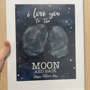 Love You To The Moon &amp; Back / Bottom Print / Father's Day / Handprint Art Craft / Kids Newborn Baby Bum Keepsake Memory DIY Card Print