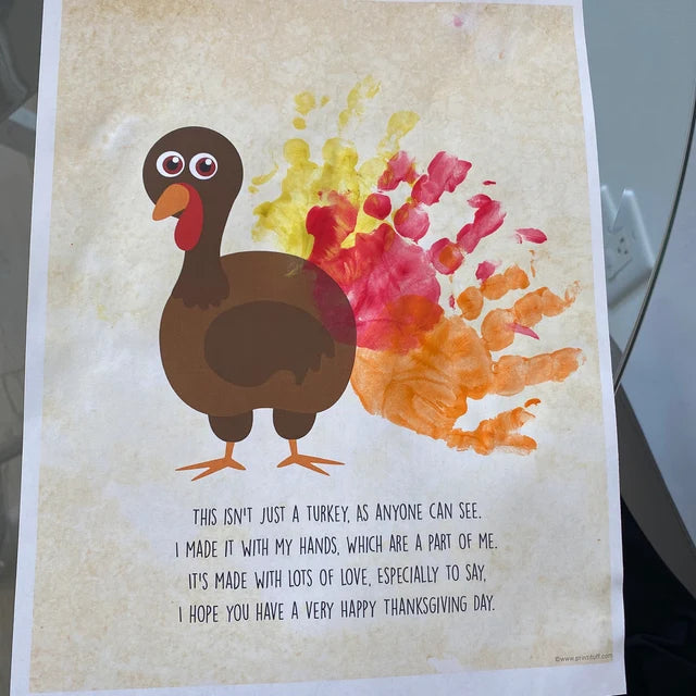 This Isn't Just A Turkey / Happy Thanksgiving Autumn / Handprint Art Craft DIY / Kids Toddler Baby Keepsake / Print Card 0124