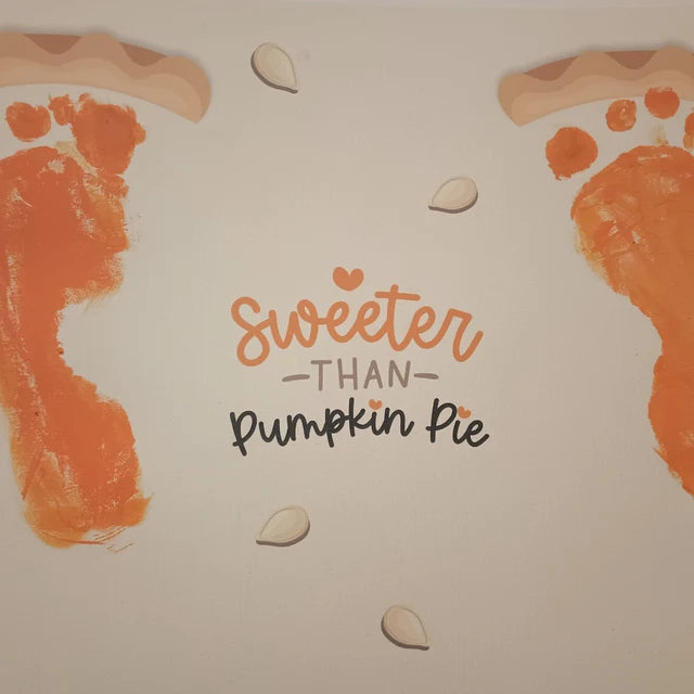 Sweeter than Pumpkin Pie / Footprint Art Craft / Thanksgiving Fall Autumn Decor / Kids Toddler Baby Card Memory Keepsake / Print It Off 0641