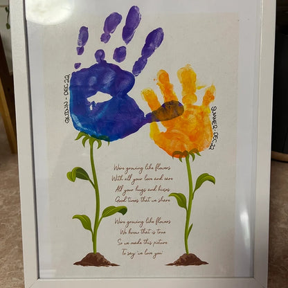 We're Growing Like a Flower / Hands Handprint Art / Kids Baby Toddler / Mother's Day Mom Mum / Keepsake Craft Gift DIY Card Print 0365