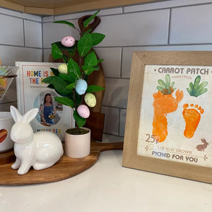 Farm Sign Carrot Patch Easter / Footprint Feet Art Craft / Kids Baby Toddler / Activity Keepsake Gift Card Decor Sign / PRINT IT OFF 0417