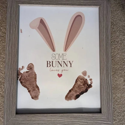 Some Bunny Loves You / Easter Feet / Footprint Handprint Art / Craft Card Gift Activity / Baby Kids Toddler Keepsake / PRINT IT OFF 0211