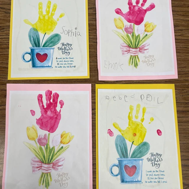 Mother&#39;s Day Flower / Handprint Hand Art Craft Mom Mum / Kids Baby Toddler / Activity Keepsake Greeting Gift Card / PRINT IT OFF