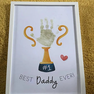 Trophy #1 Dad Daddy Handprint Art Craft / First Father's Day Award Cup / Kids Baby Child Hand / Activity Gift DIY Card / Print it off 0735