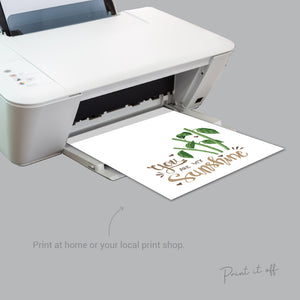 You Are My Sunshine Handprint Craft Art / 3 x Stems Sunflower / Kids Baby Toddler Siblings / Activity Gift Diy Card / PRINT IT OFF 0590