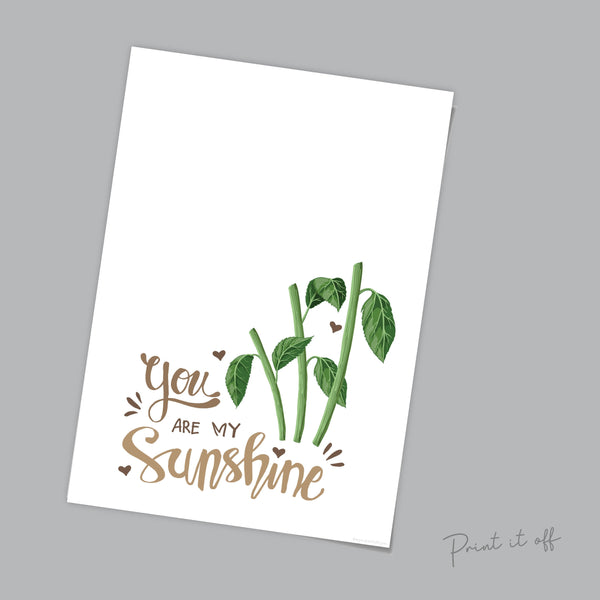 You Are My Sunshine Handprint Craft Art / 3 x Stems Sunflower / Kids Baby Toddler Siblings / Activity Gift Diy Card / PRINT IT OFF